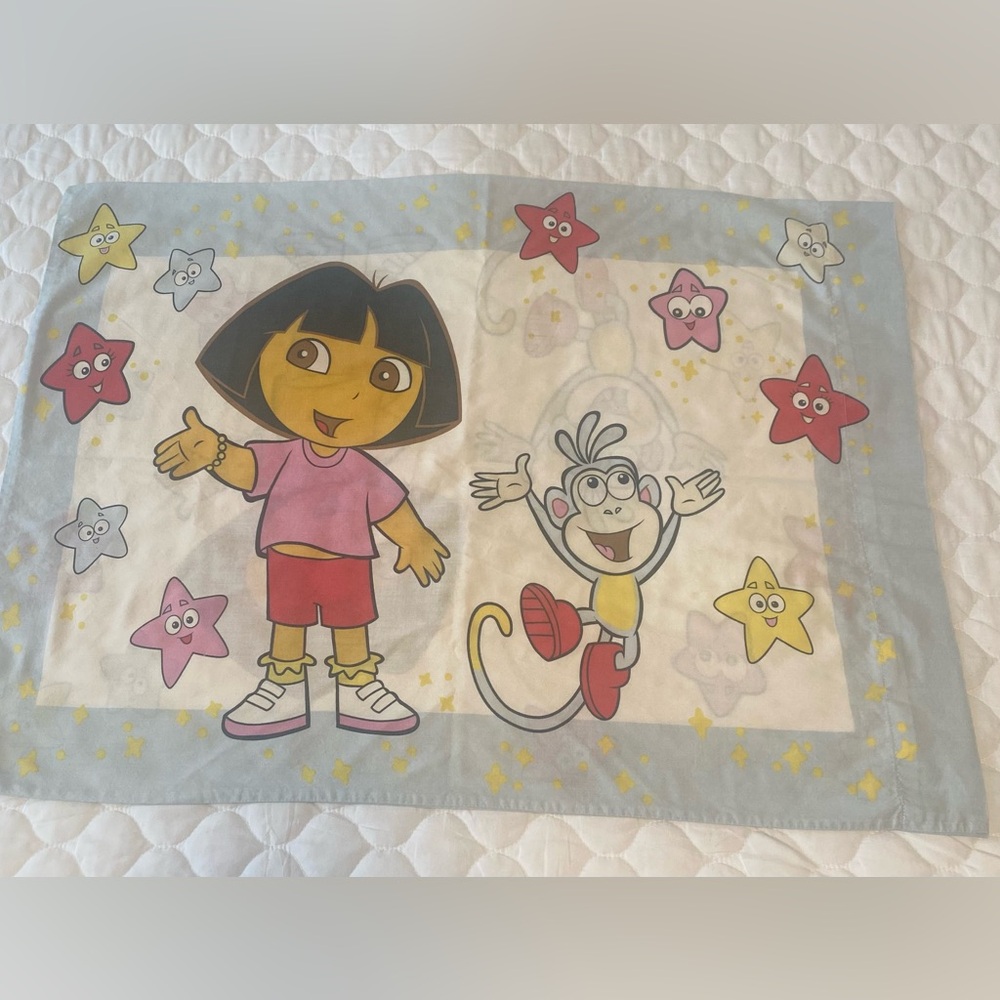 Vintage Dora the Explorer & Boots pillowcase 90s
